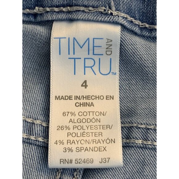 Time And Tru Womens Light Blue Denim Jeans Cropped Length Size 4 Small - Picture 7 of 8